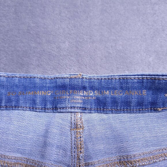 Chicos So Slimming Girlfriend Slim Leg Ankle 14T Jeans Velvet Stripe Stretch - Picture 7 of 8